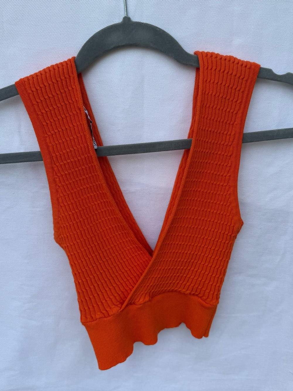 Zara Orange Ribbed Cropped Tank - Picture 2 of 3